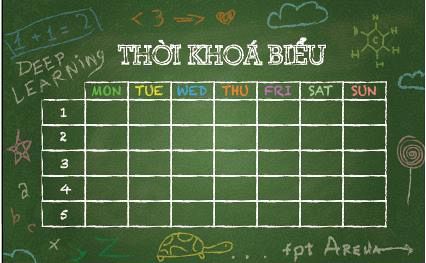 Thời khóa biểu áp dụng từ ngày 03/10/2022