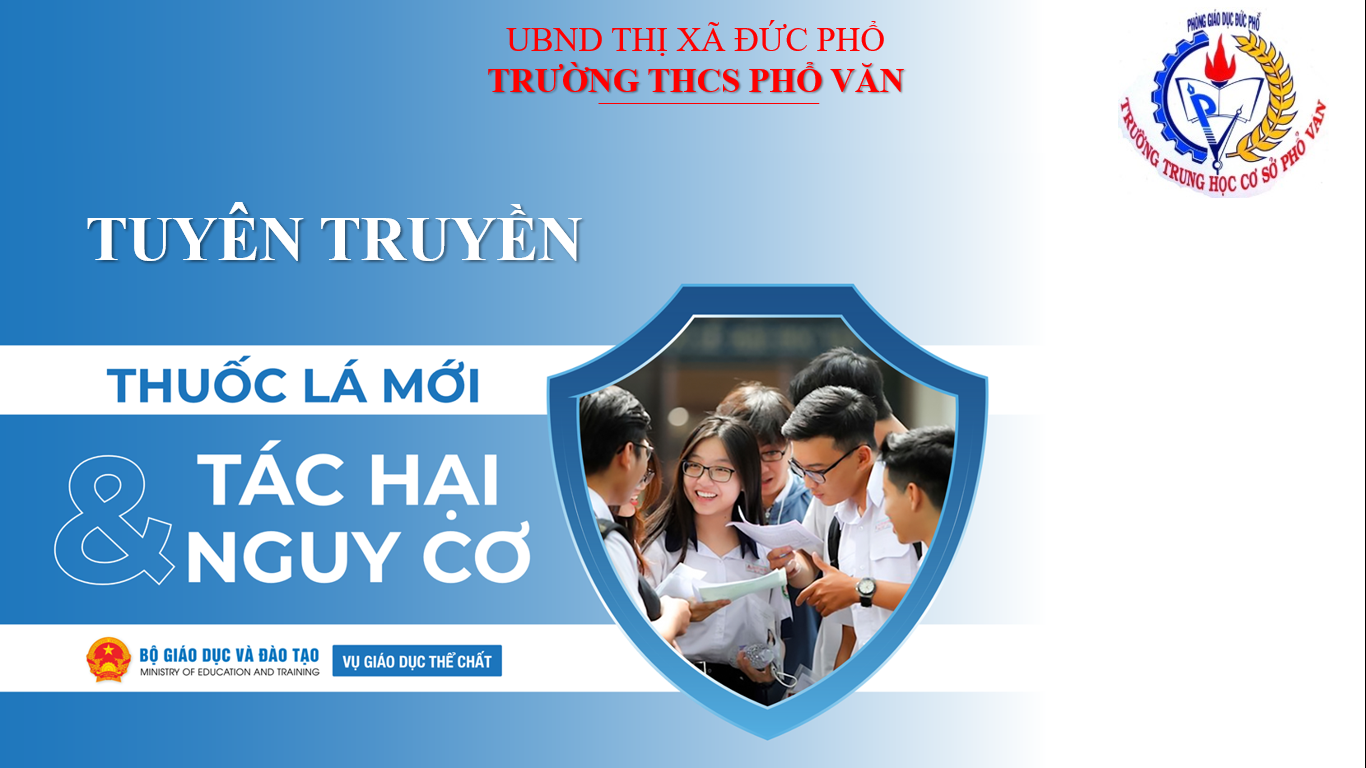 Trường THCS Phổ Văn tổ chức tuyên truyền tác hại và nguy cơ của thuốc lá mới